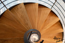 escaliers helicoidale colimacon bois acier annecy